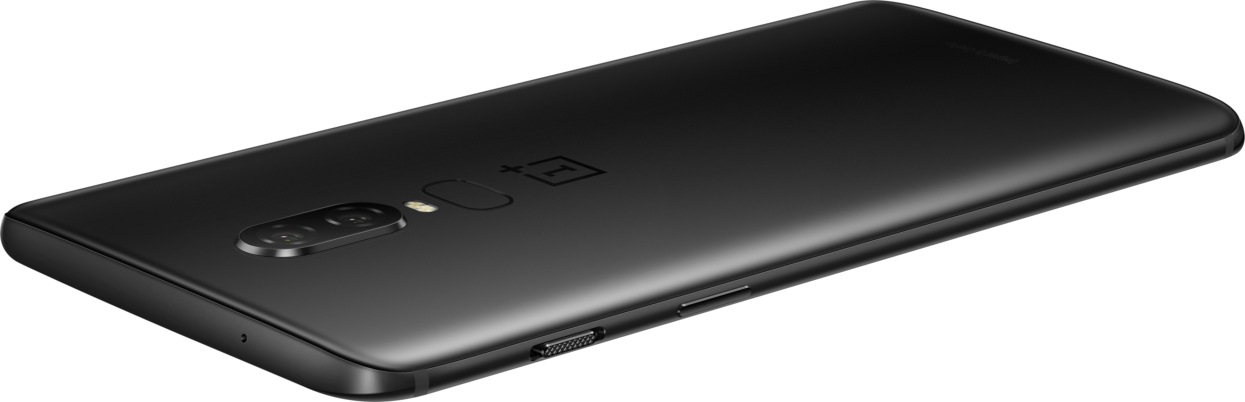 OnePlus 6 På baksidan av OnePlus 6 finns en dubbelkamera samt en fingeravtrycksläsare.