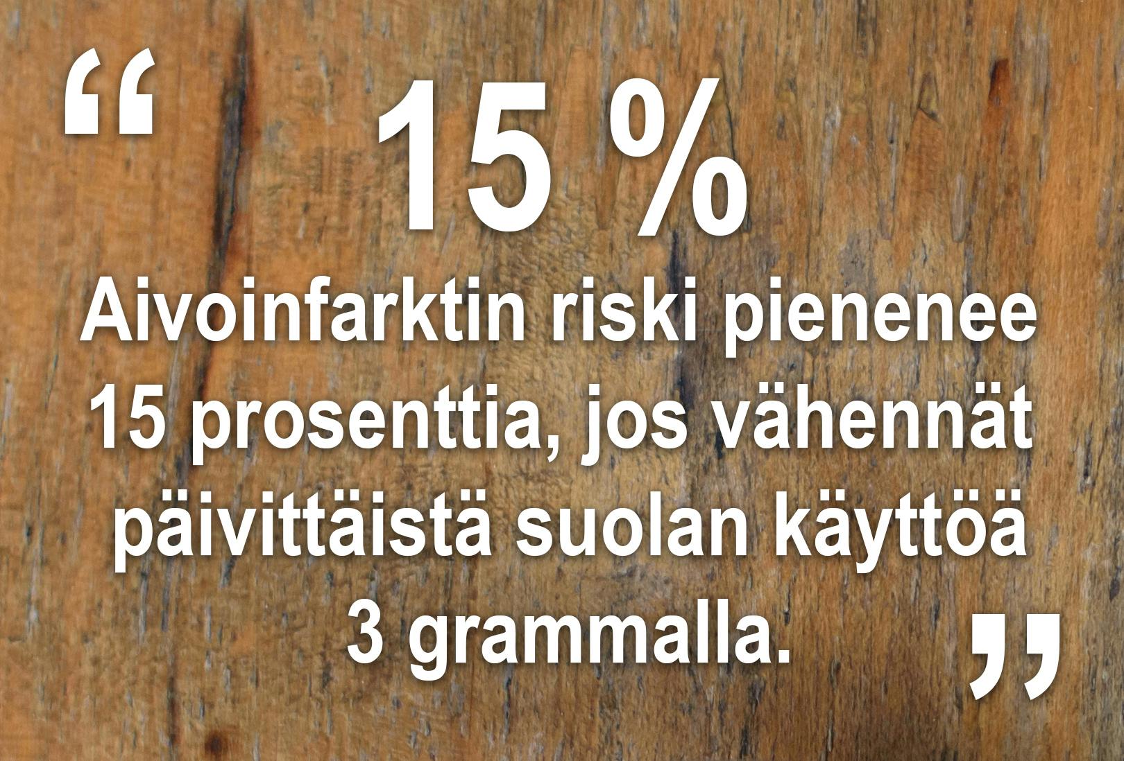 Liiallinen suolan saanti kasvattaa verisuonitukosten riskiä.