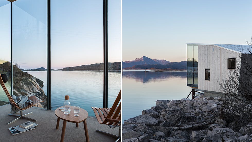 Børge Ouslands hotell på øya Manshausen, arkitekt Snorre Stinessen