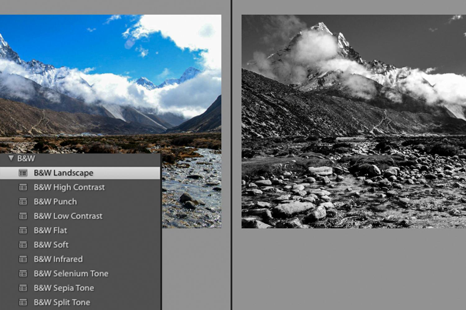 Förinställningar i Lightroom