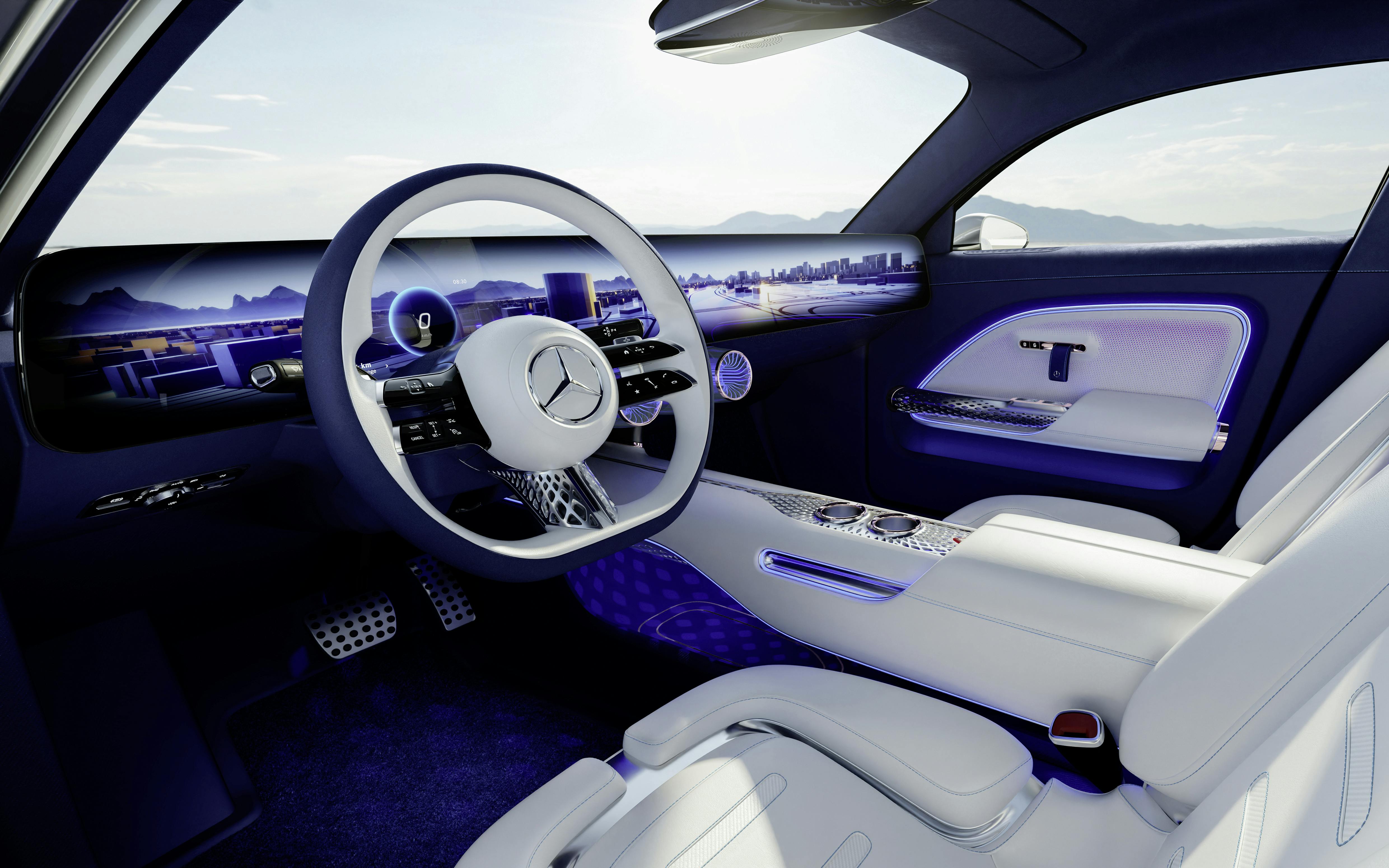 Mercedes-EQ Vision EQXX Mercedes VISION EQXX interiør bred skærm indefra