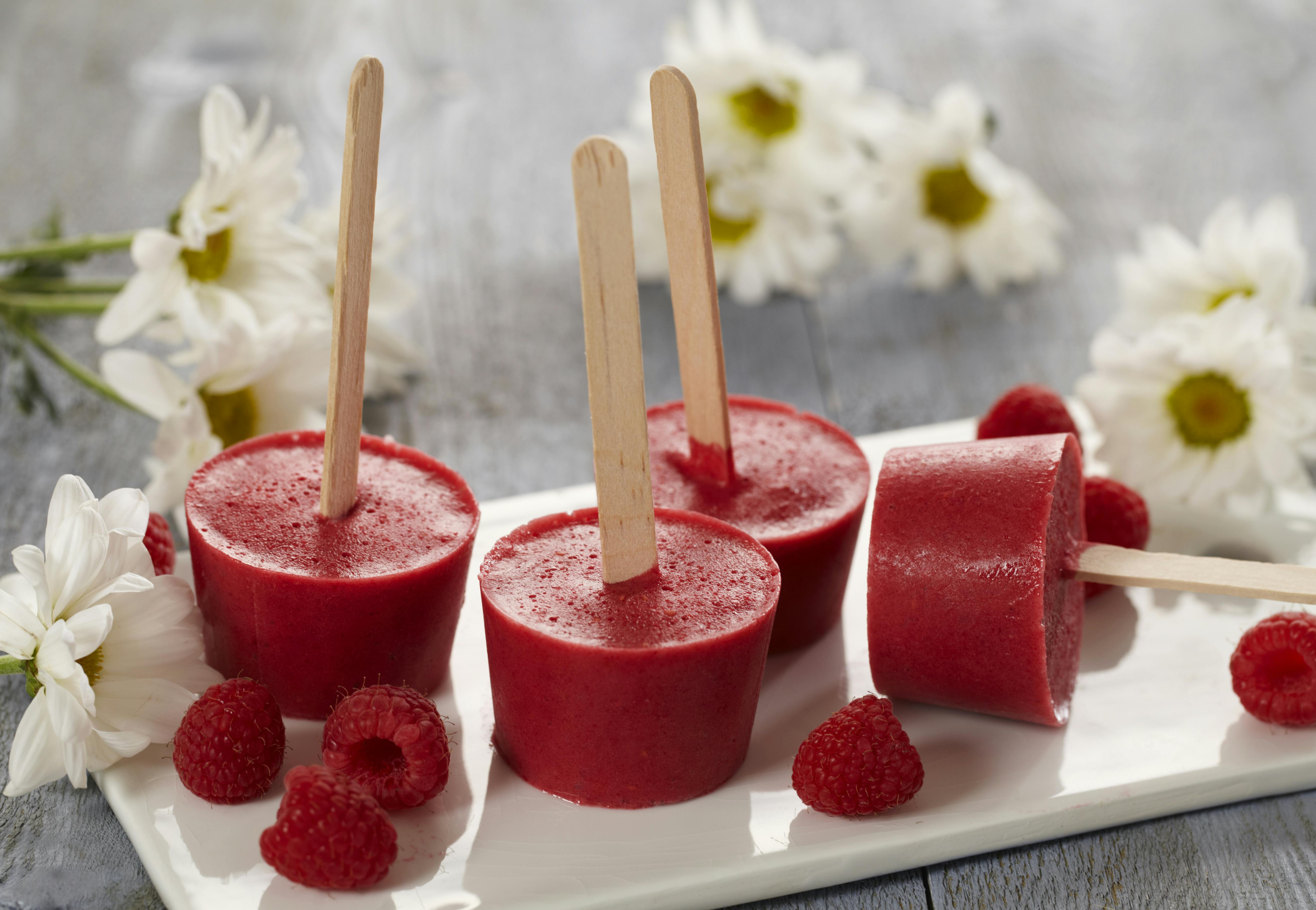 Smoothie-is med bringebær