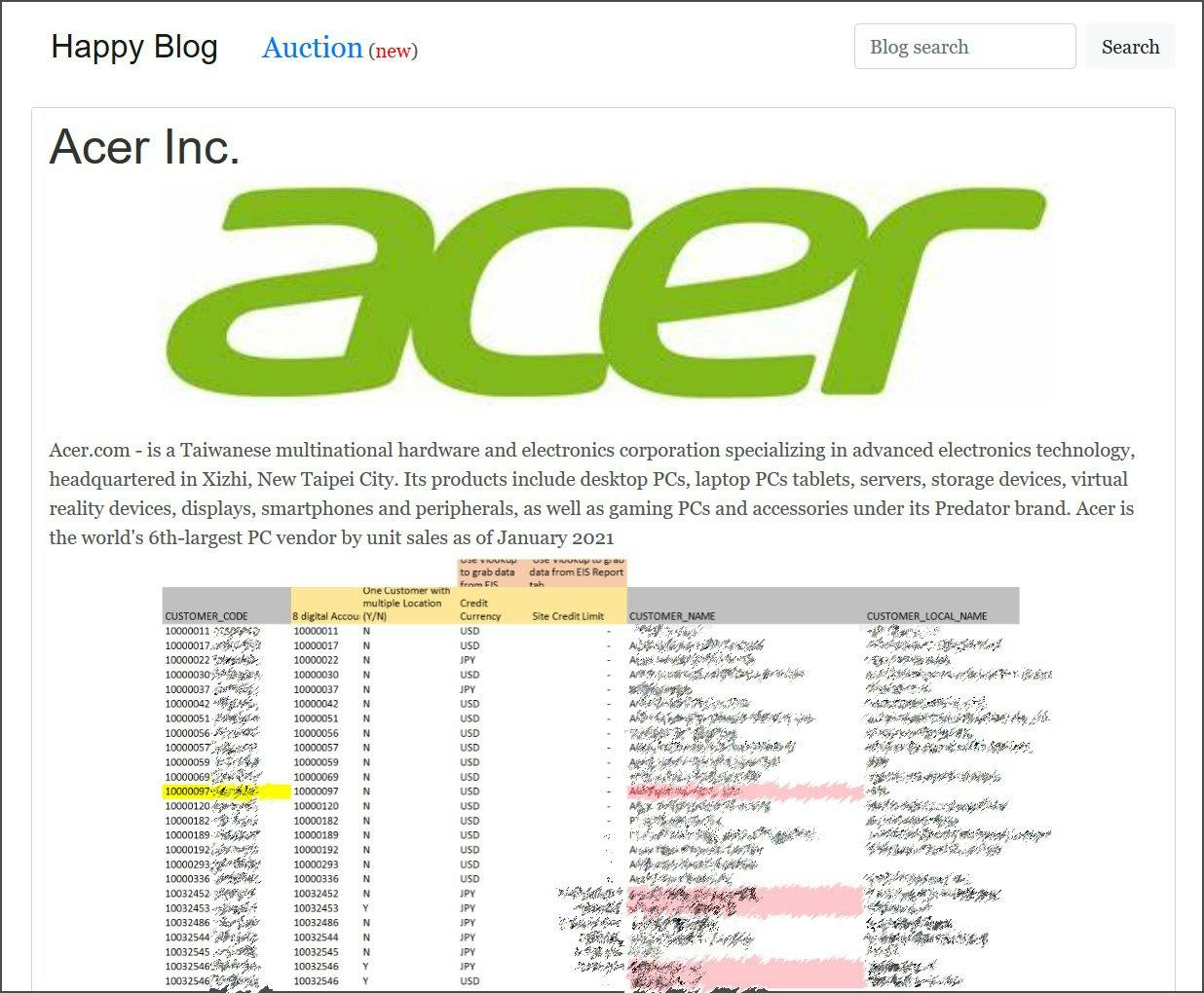 Dokumentation Hackerne truer med at lække data mellem Acer og deres bank.