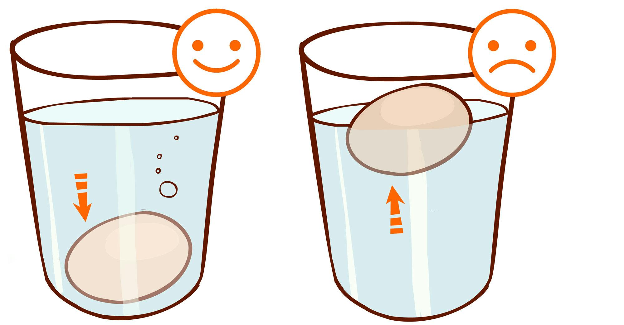 Test dit ægs holdbarhed Test om dit æg er for gammelt i et glas vand. Hvis ægget flyder er det for gammelt