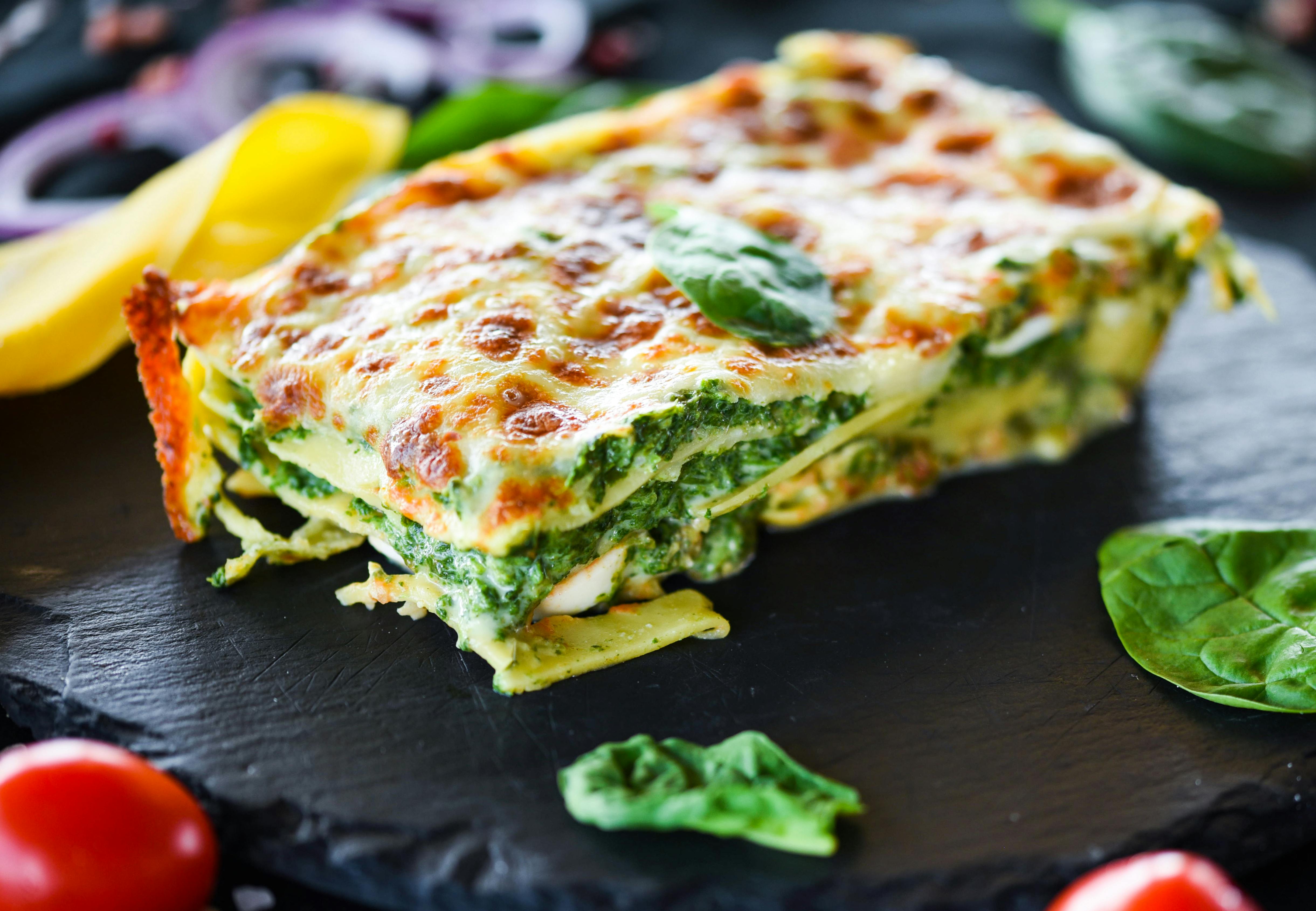 Kasvislasagnen Pinaattilasagne
