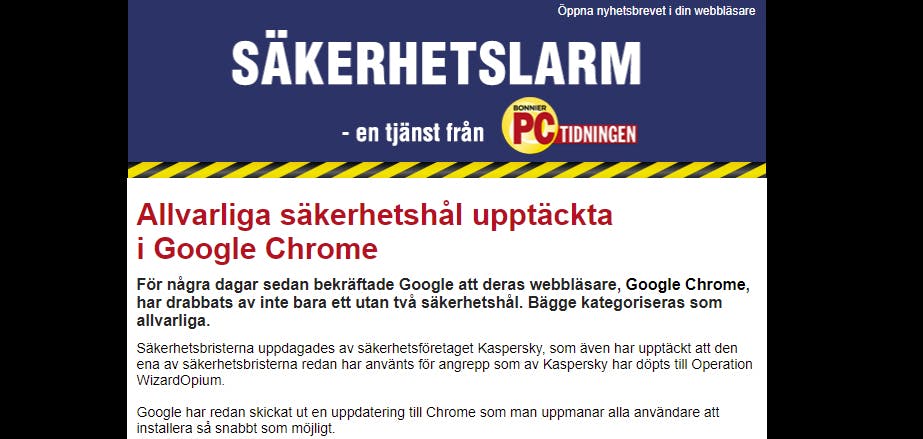 Säkerhetslarm PC-tidningens Säkerhetslarm