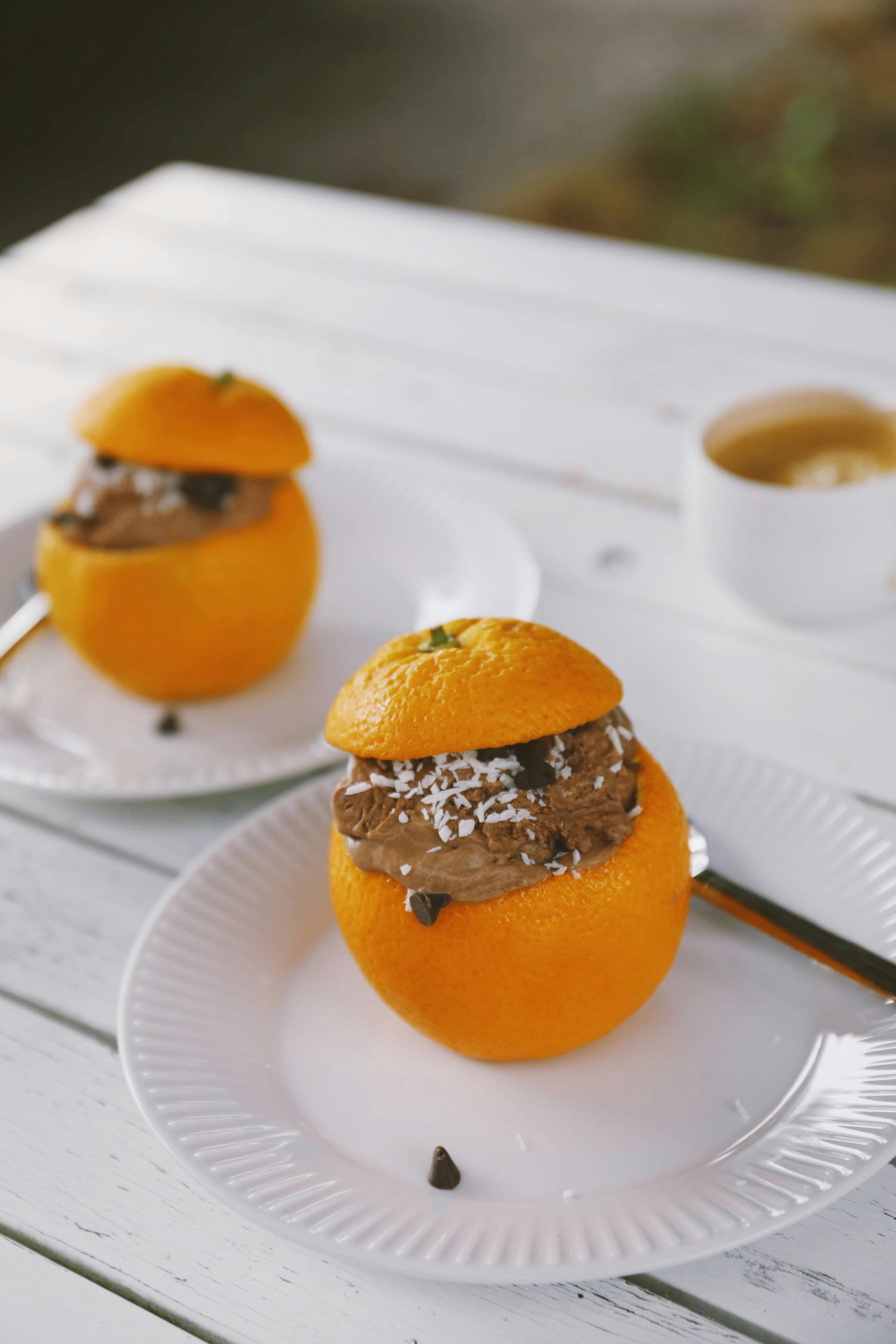 En lækker og sommerlig dessert! Fyldte appensinskaller