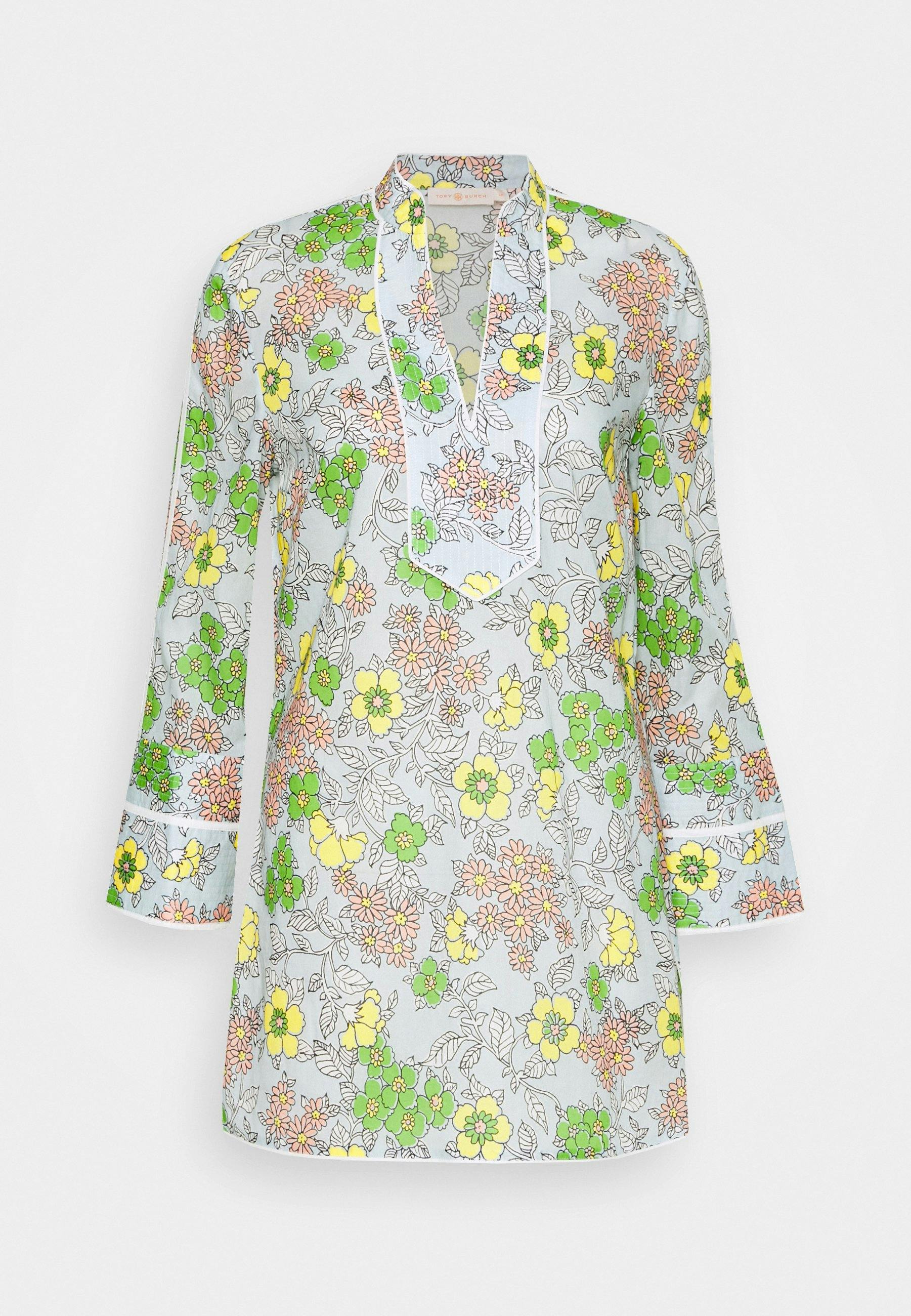 Tunika Tory Burch blomster gul grønn