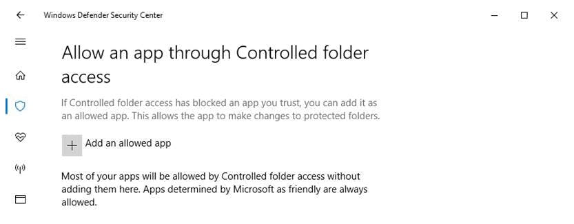 Controlled folder Access