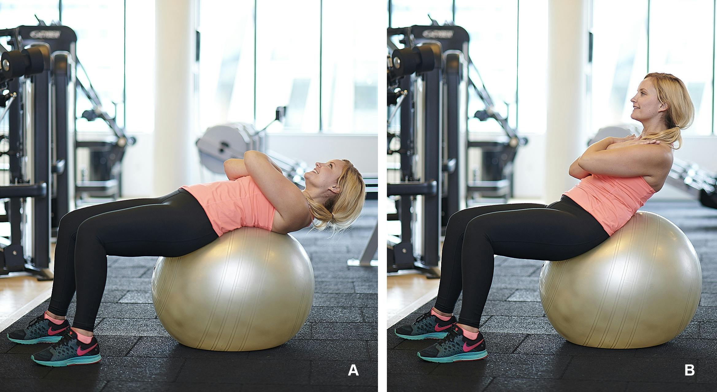 Situps på boll Situps på boll