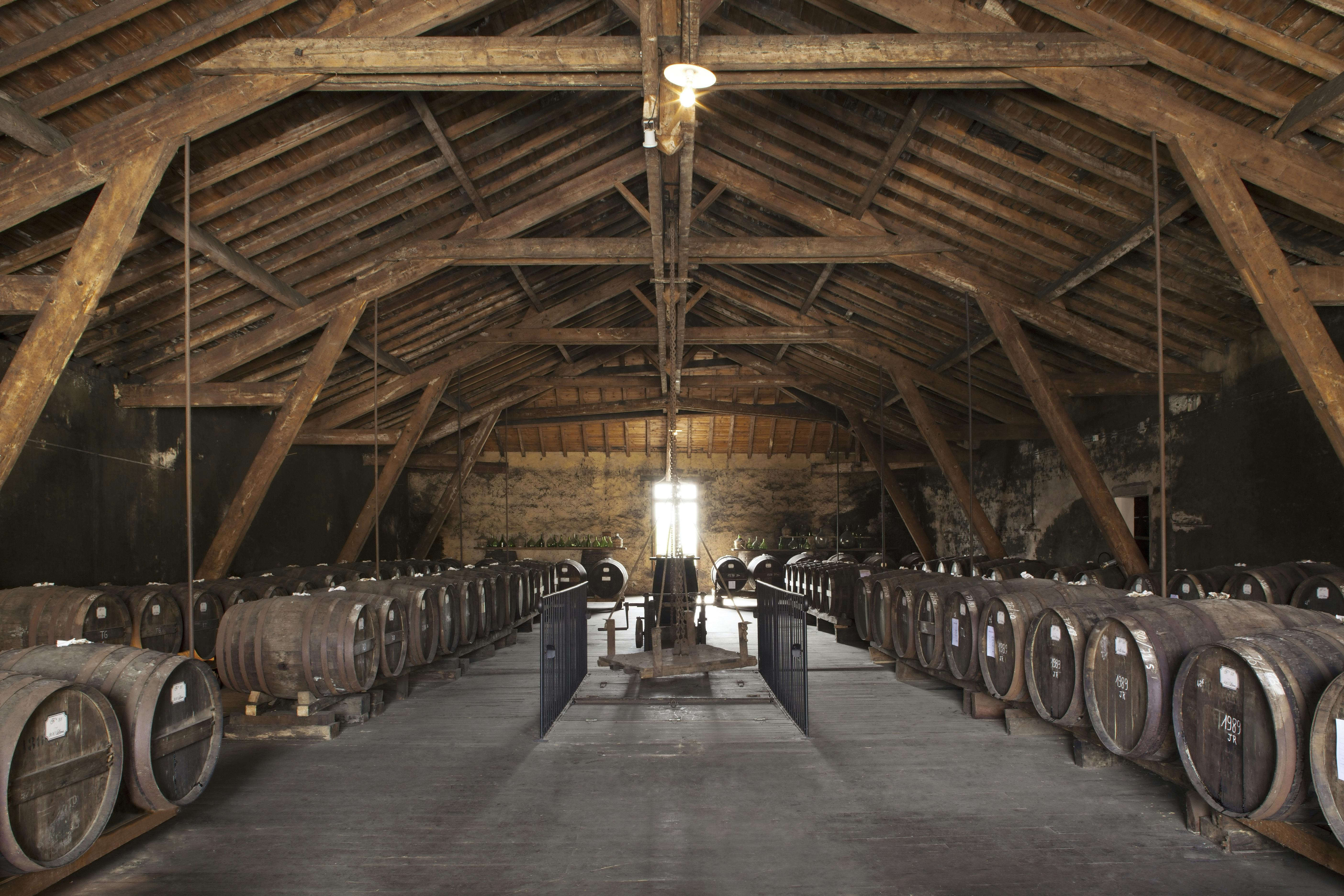 Fulde tønder buldrer af armagnac i Gascogne! Tønder med armagnac i Gascogne