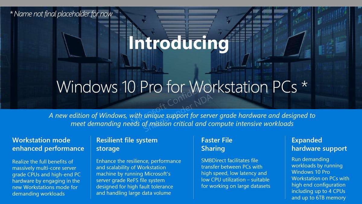 screendump af ny Windows 10 version