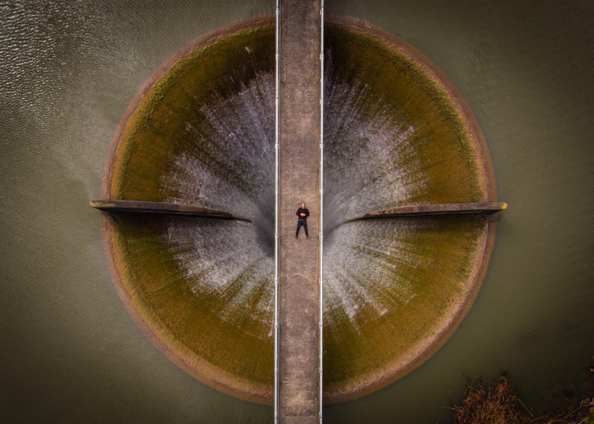 Spillway Selfie Vinnande bild från fototävlingen SkyPixel 2016