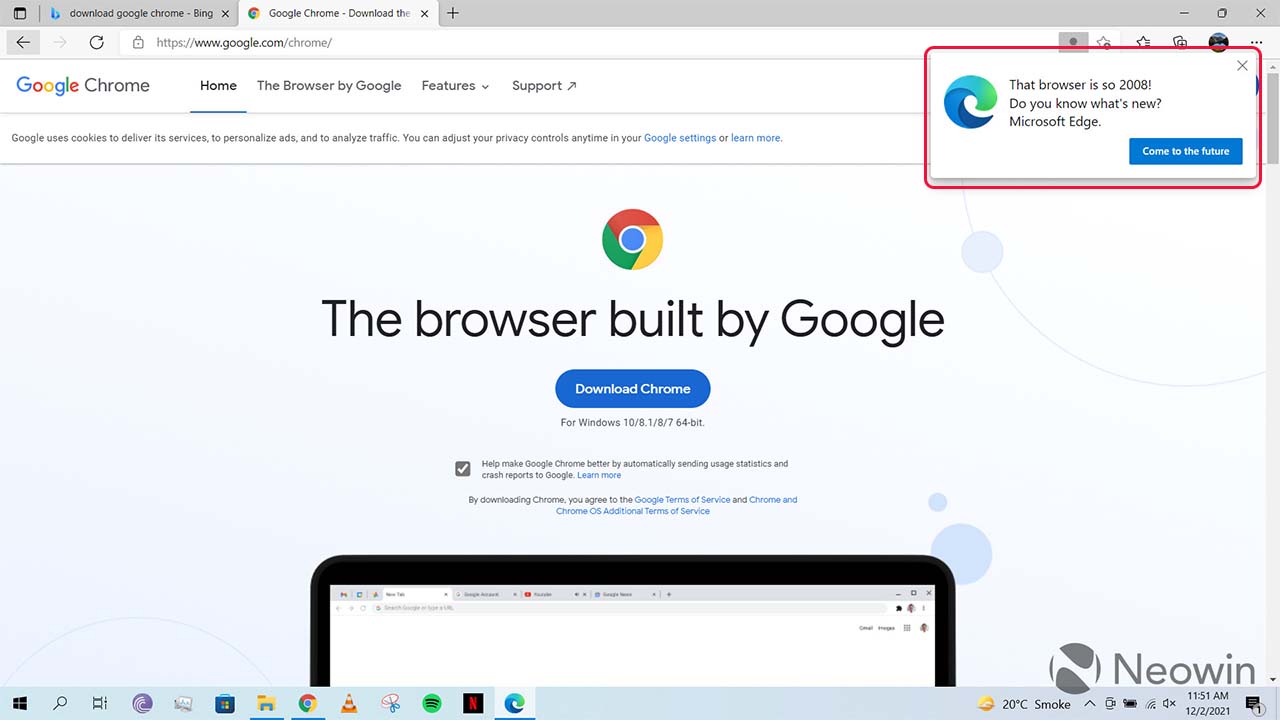 Microsoft advarer nå mot å laste ned Chrome | Komputer.no
