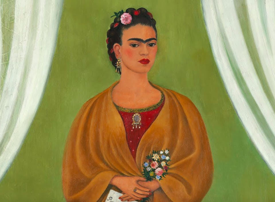 Frida Kahlos farverige maleri med papegøjer