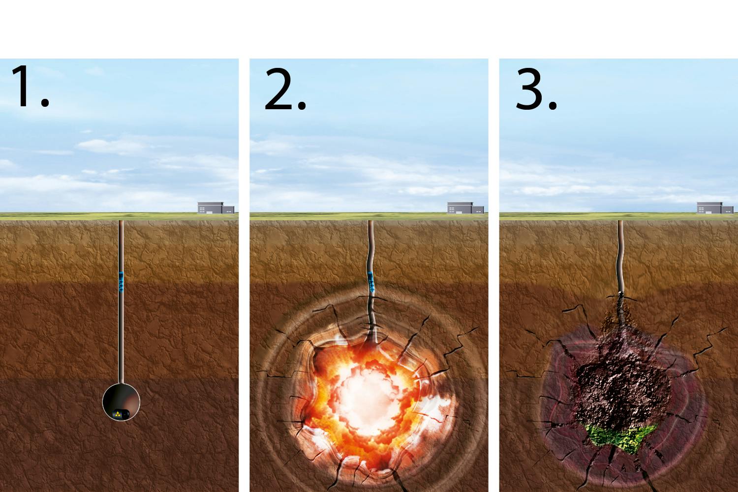 A-bomb crater illustration