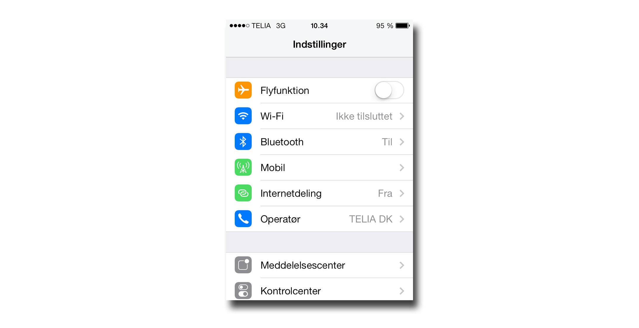 Aktiver Bluetooth på iPhone