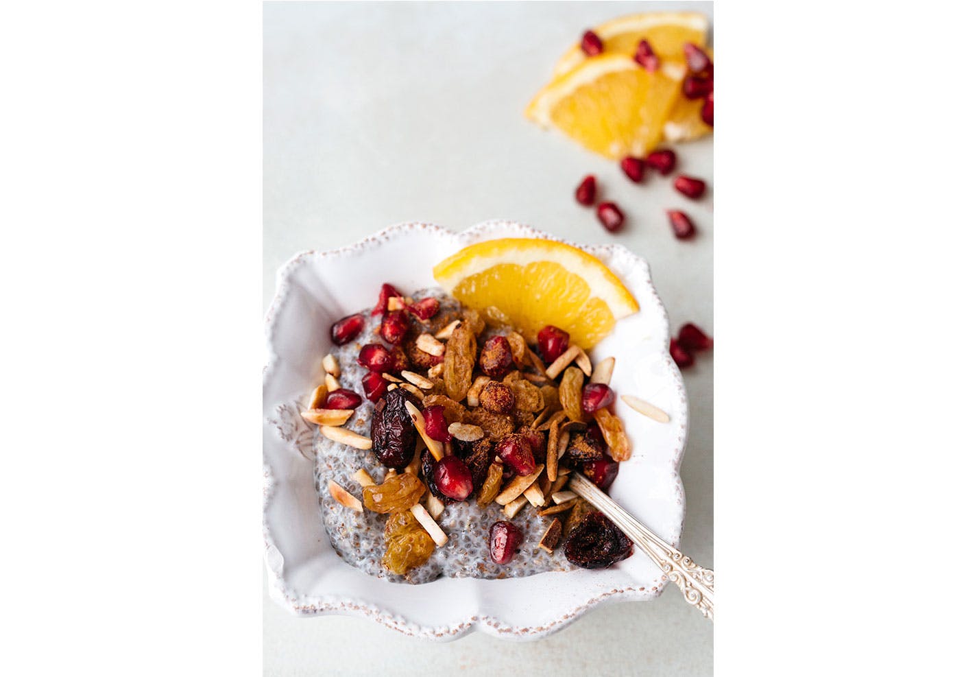 Krydret grøt med chia: grøt med topping
