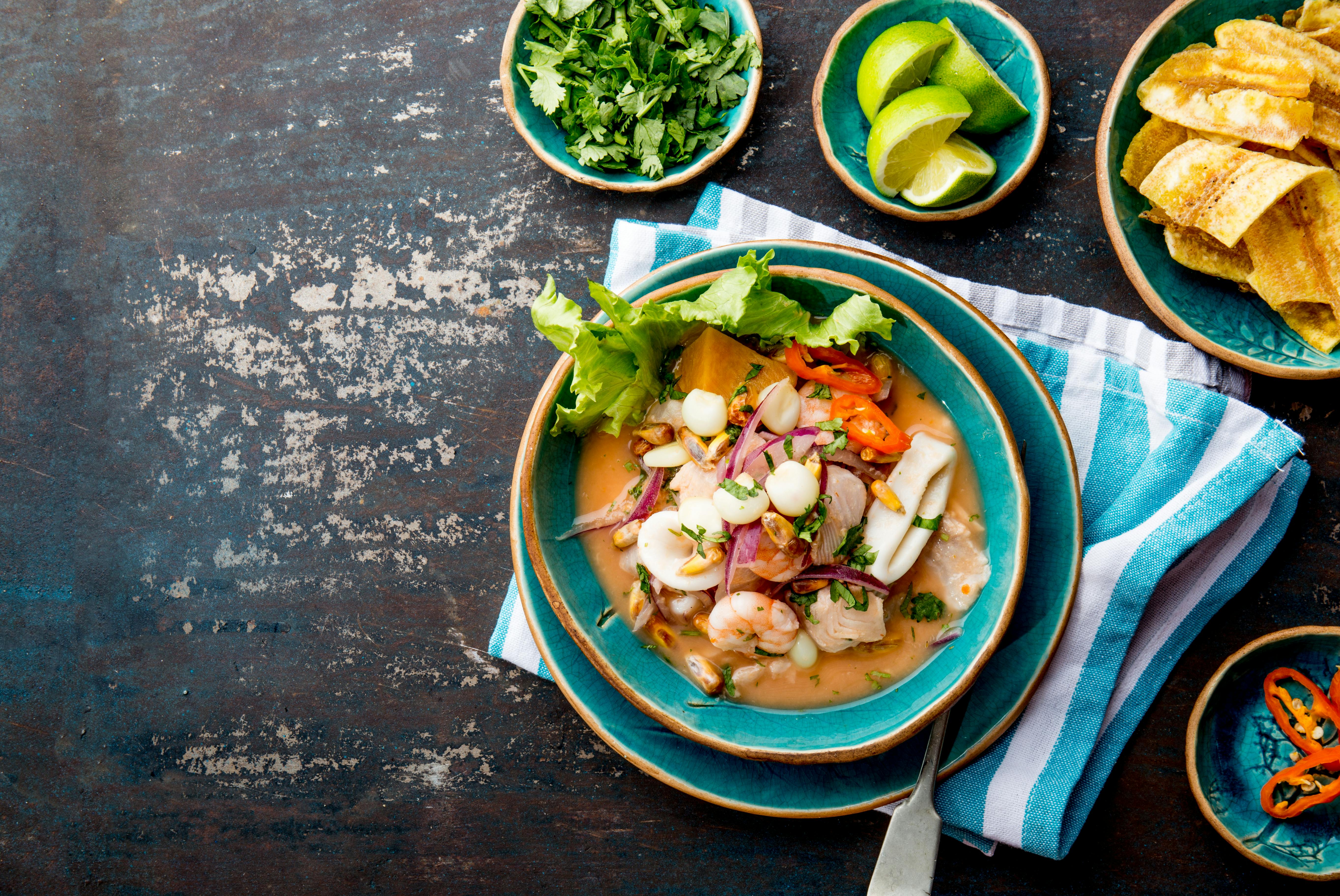 Op mod 491 forskellige traditionelle retter er blevet dokumenteret. ceviche