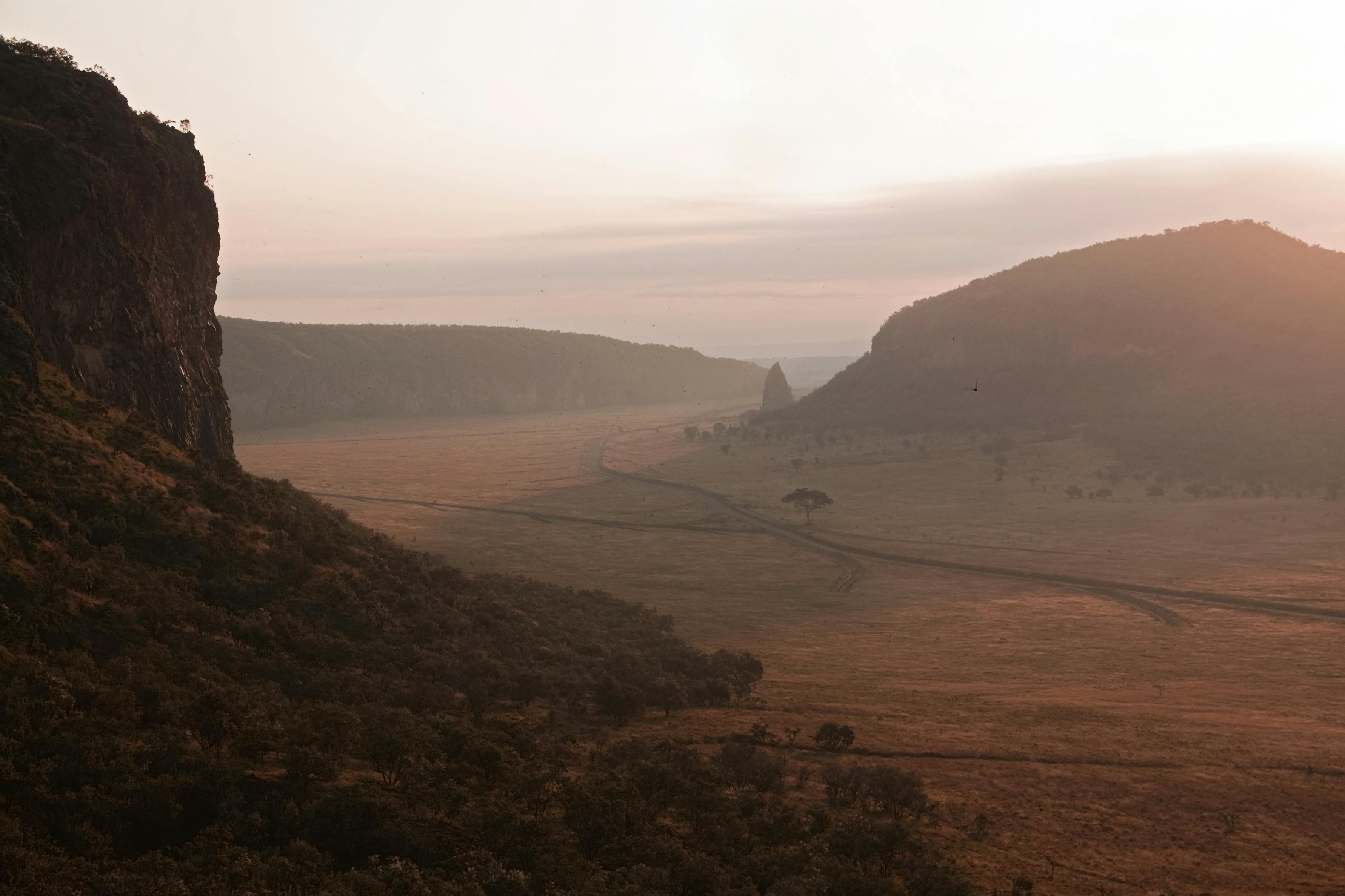 Den magiske Hell's Gate National Park i Kenya. Hell's Gate National Park i Kenya