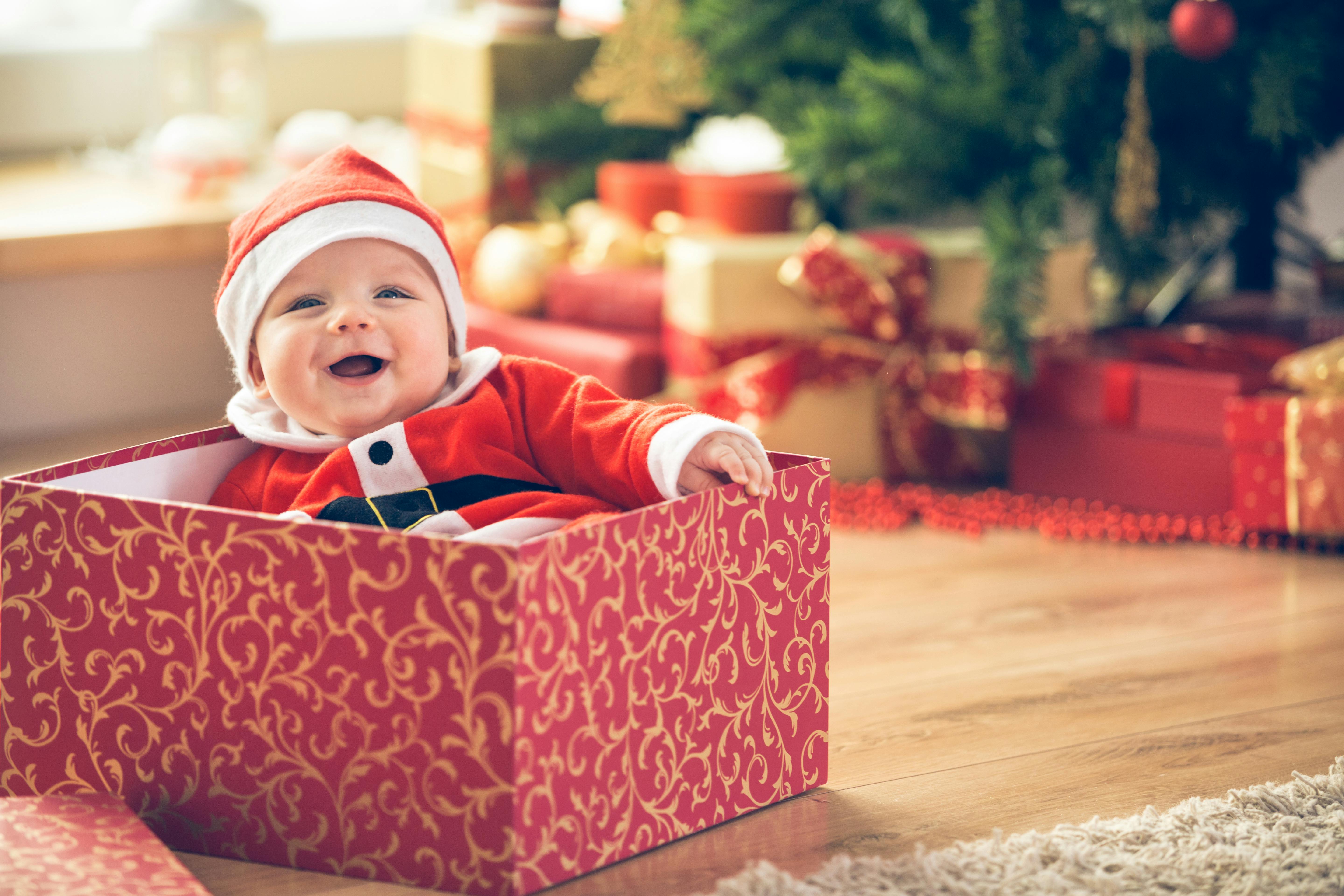 Børnegrin er den bedste julegave! første jul, barn hav det sjovt