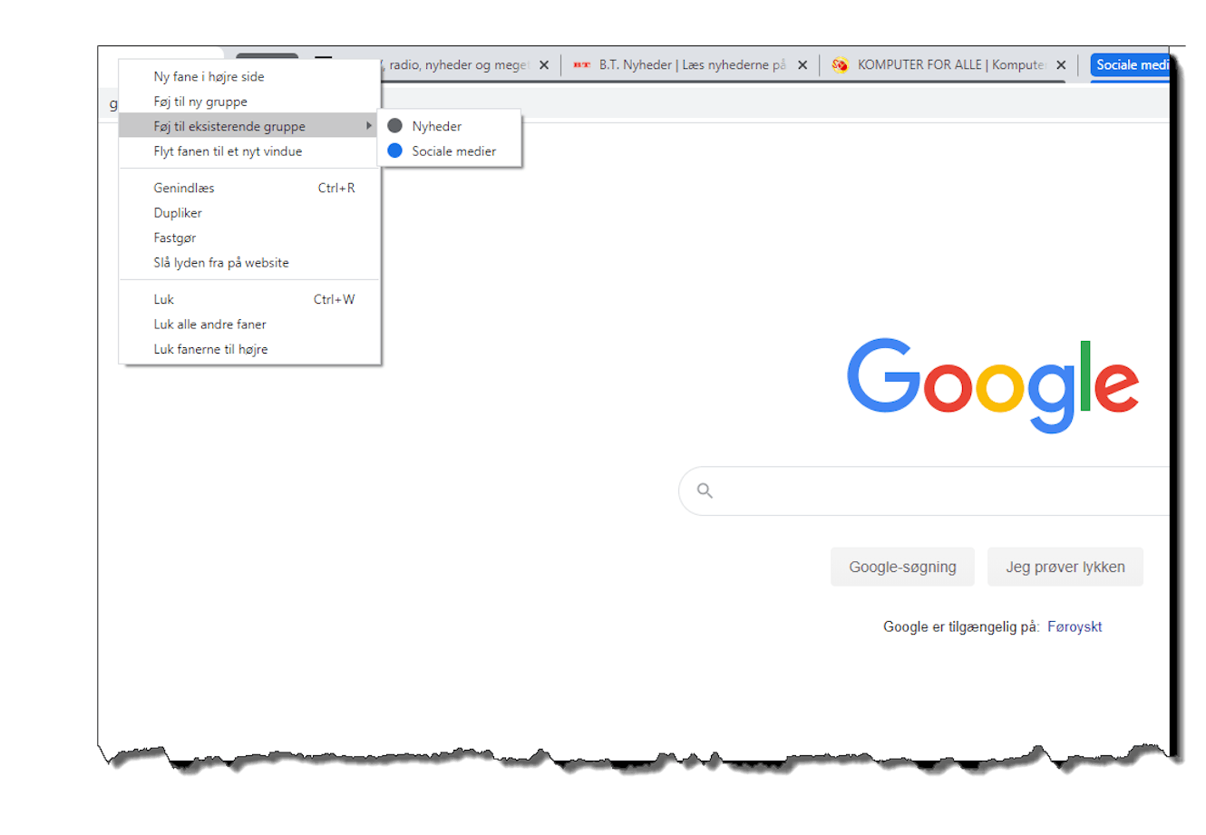 Få styr dine faneblade i Google Chrome