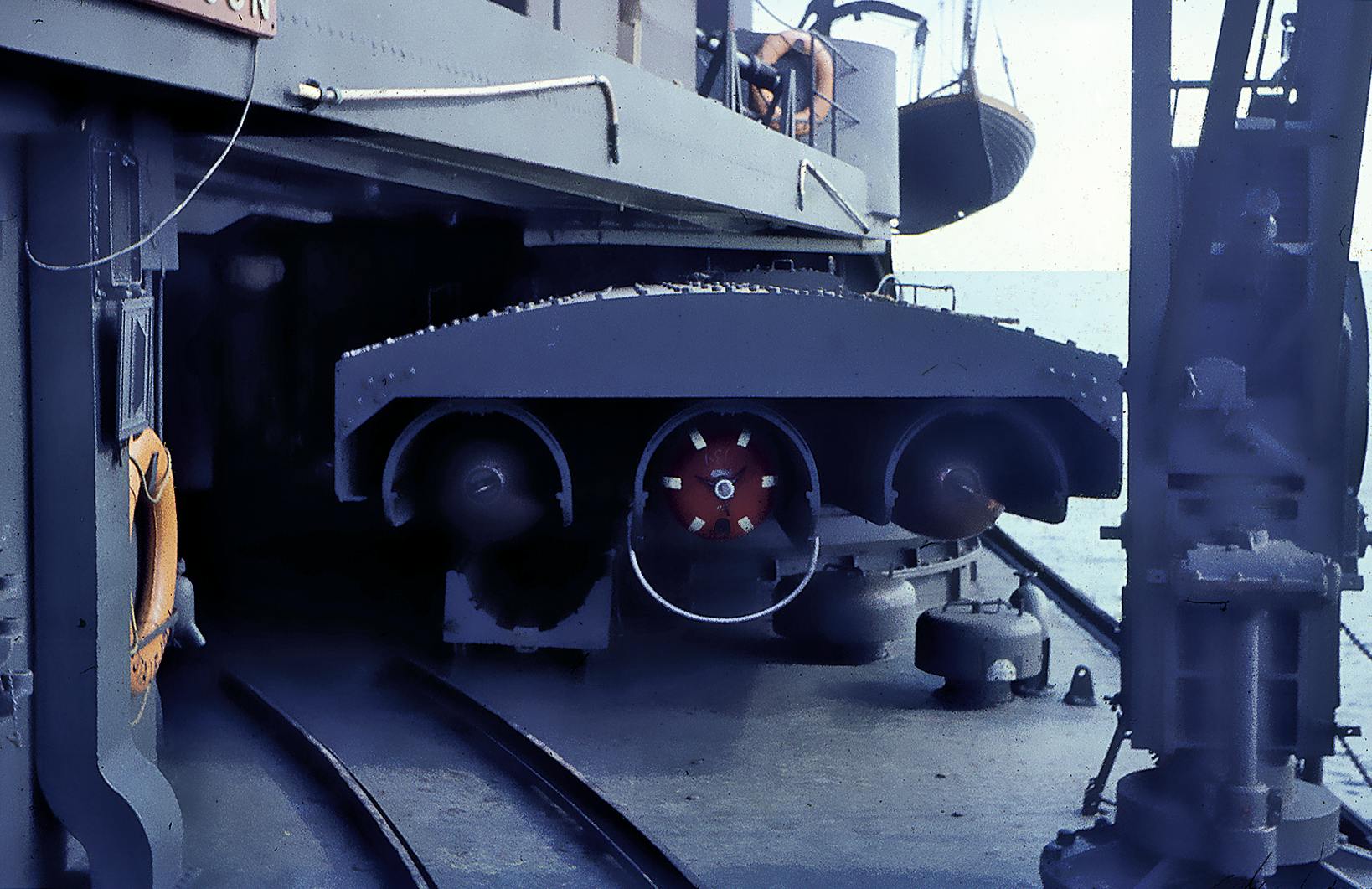 Torpedställ på kryssaren Göta Lejon 1963-64.