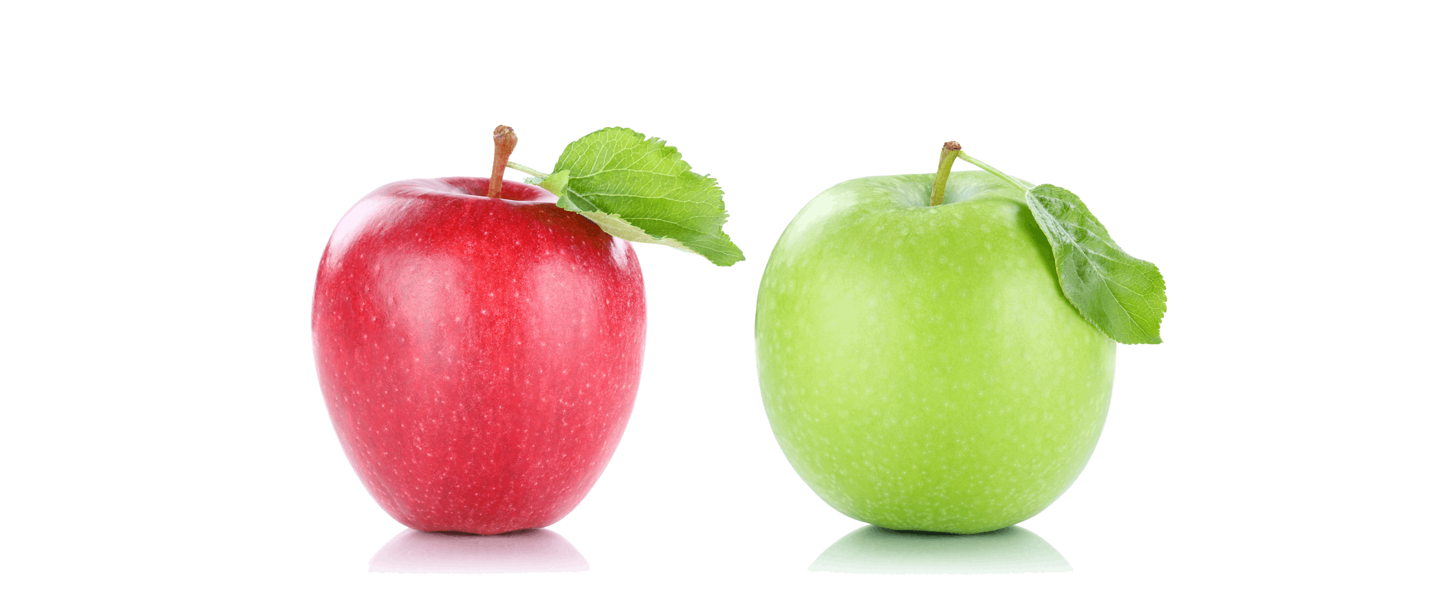 Rött och grönt äpple