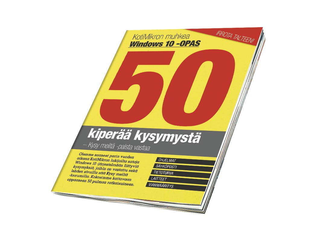 Laaja Windows 10-opas sisältää 50 kysymystä ja vastausta