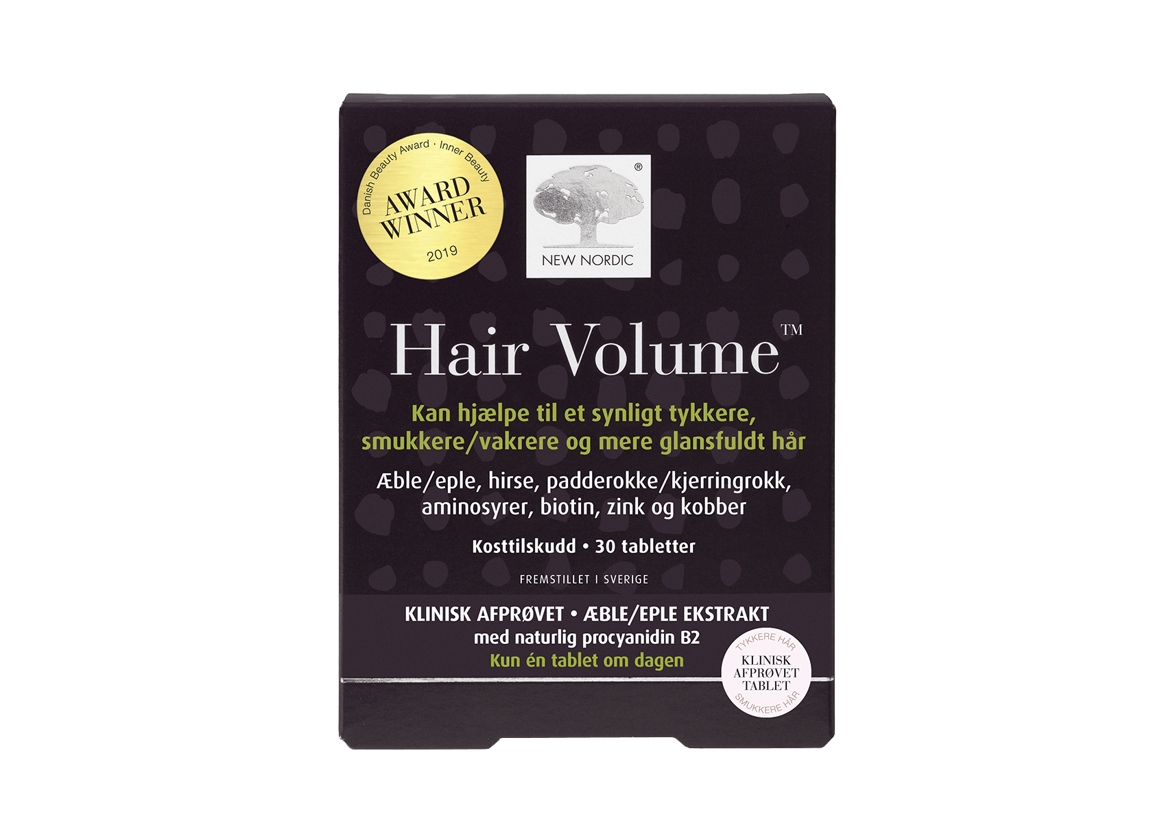 Årets Pro Age 2022 Kosttilskud: New Nordics Hair Volume. 30 tabletter, 231 kr. New Nordic, Hair Volume. 30 tabletter, 231 kr.