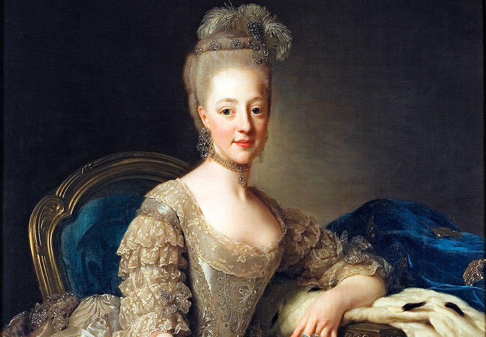 Porträtt av den blivande drottning Charlotta, gift med hertig Karl, senare Karl XIII.