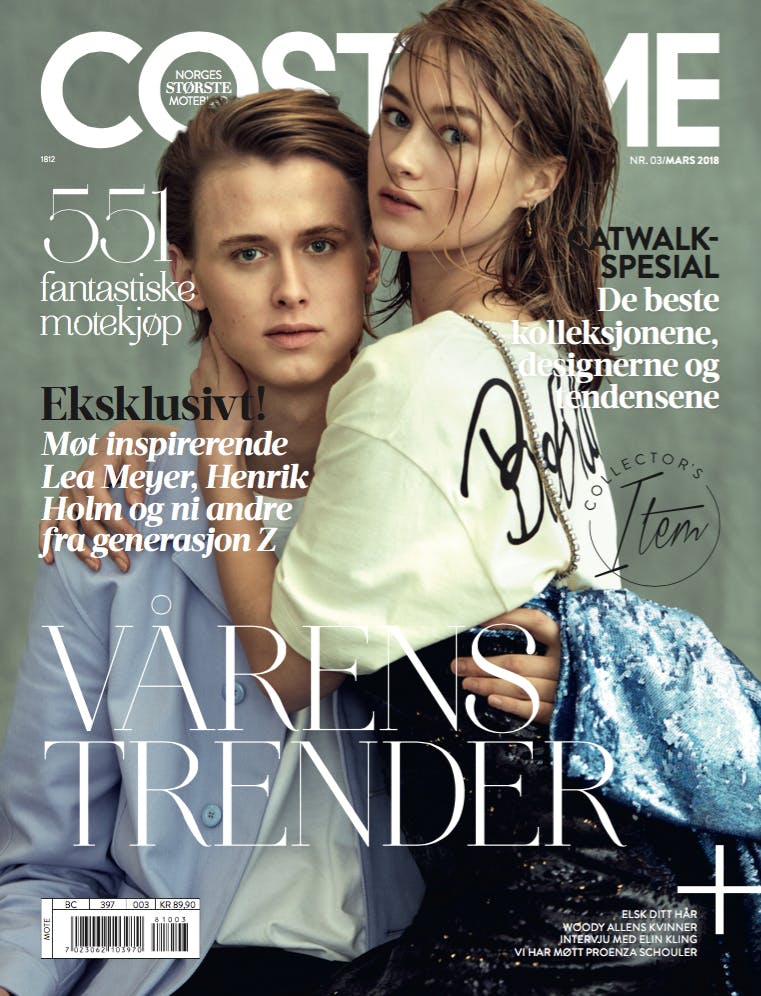 LEA MEYER SAMMEN MED KJÆRESTEN HENRIK HOLM PRYDET FORSIDEN AV MARSNUMMERET TIL COSTUME. LEA MEYER SAMMEN MED KJÆRESTEN HENRIK HOLM PRYDET FORSIDEN AV MARSNUMMERET TIL COSTUME.