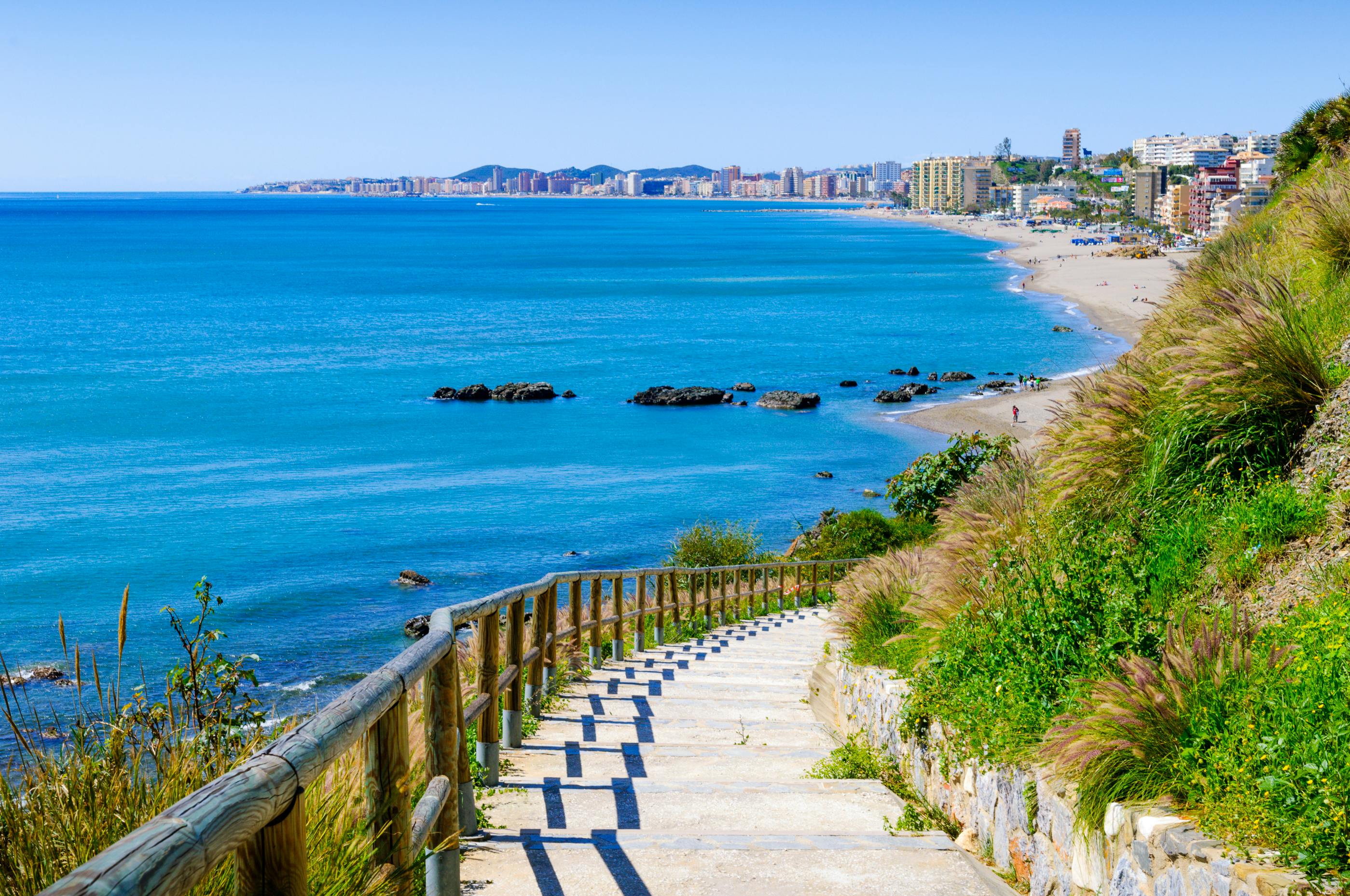 Strandpromenade i Costa del Sol