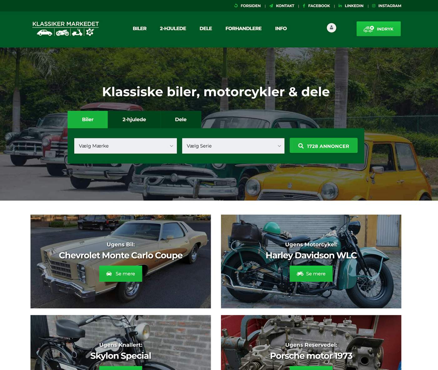 Ny hjemmeside samler klassiske biler salg i | Bilmagasinet.dk