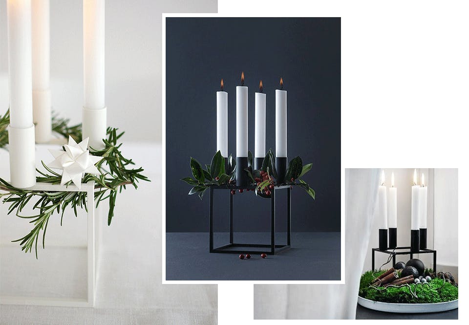kubusstage til en adventskrans