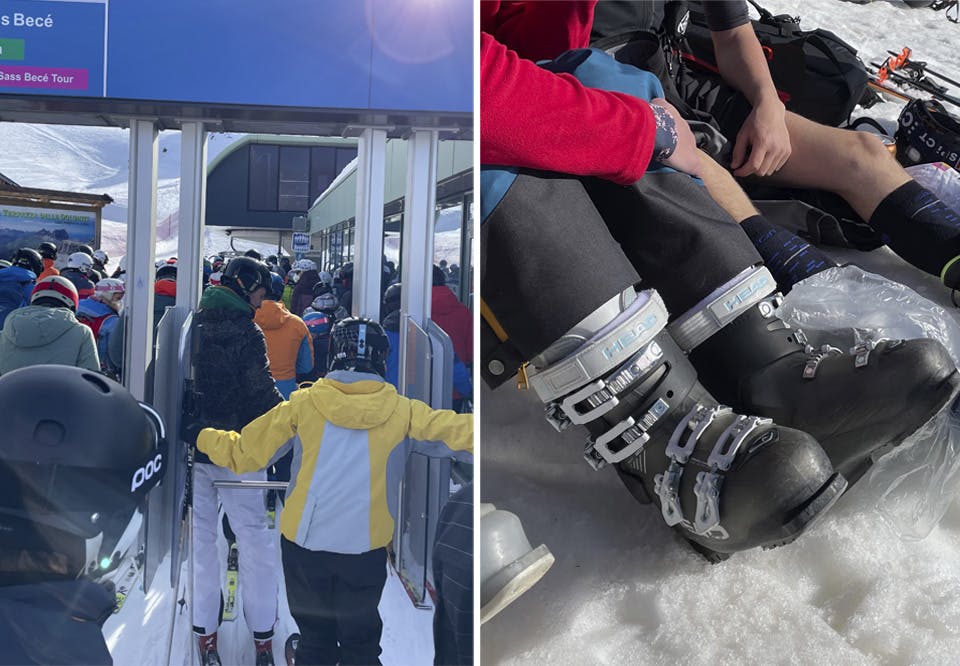 Hvorfor skal liftkøerne altid være så lange? Billeder fra skiferie