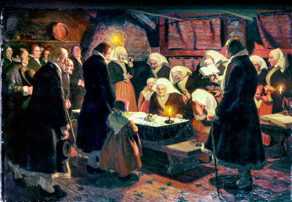 Likvaka i Leksand skildrad av Emerik Stenberg, 1897