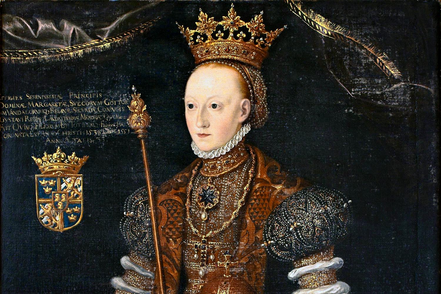 Porträtt av Gustav Vasas fru Margareta Leijonhufvud.