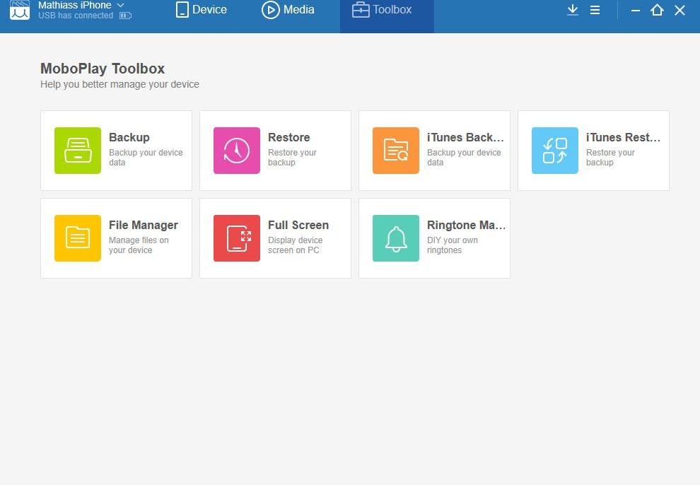 Moboplay er et glimrende program til at administrere telefonen.