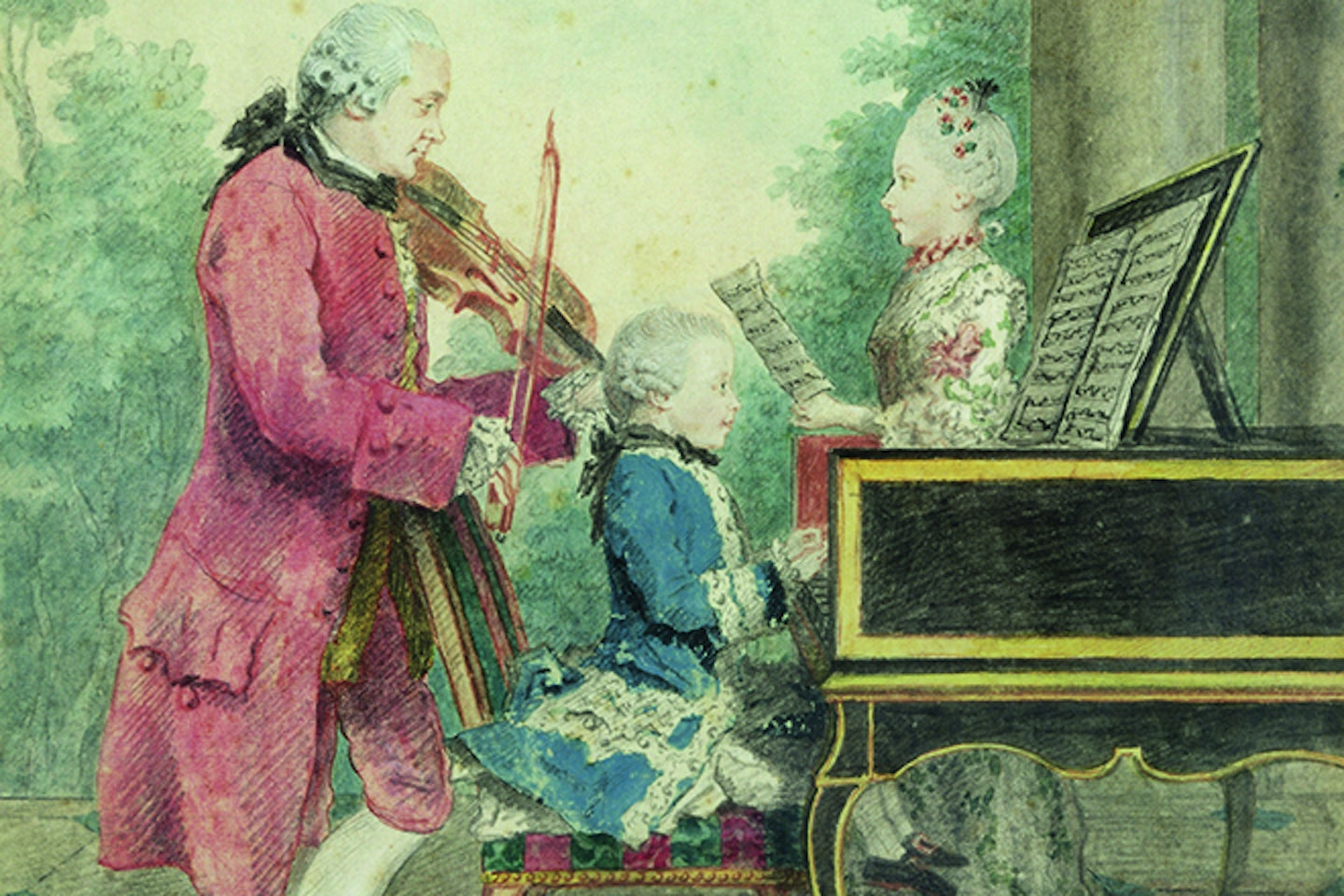De kleine Mozart trad met zijn zus aan allerlei Europese hoven op. Vader Leopold was zelden tevreden met de betaling.