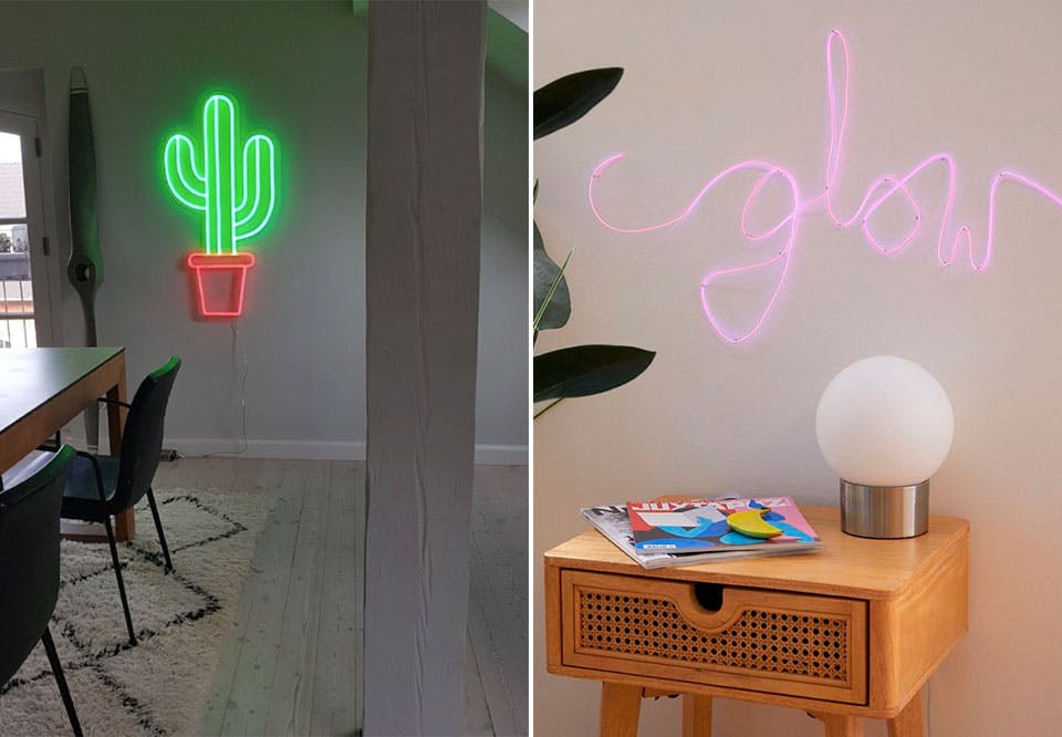 Lysskilte og neonskilte til hjemmet