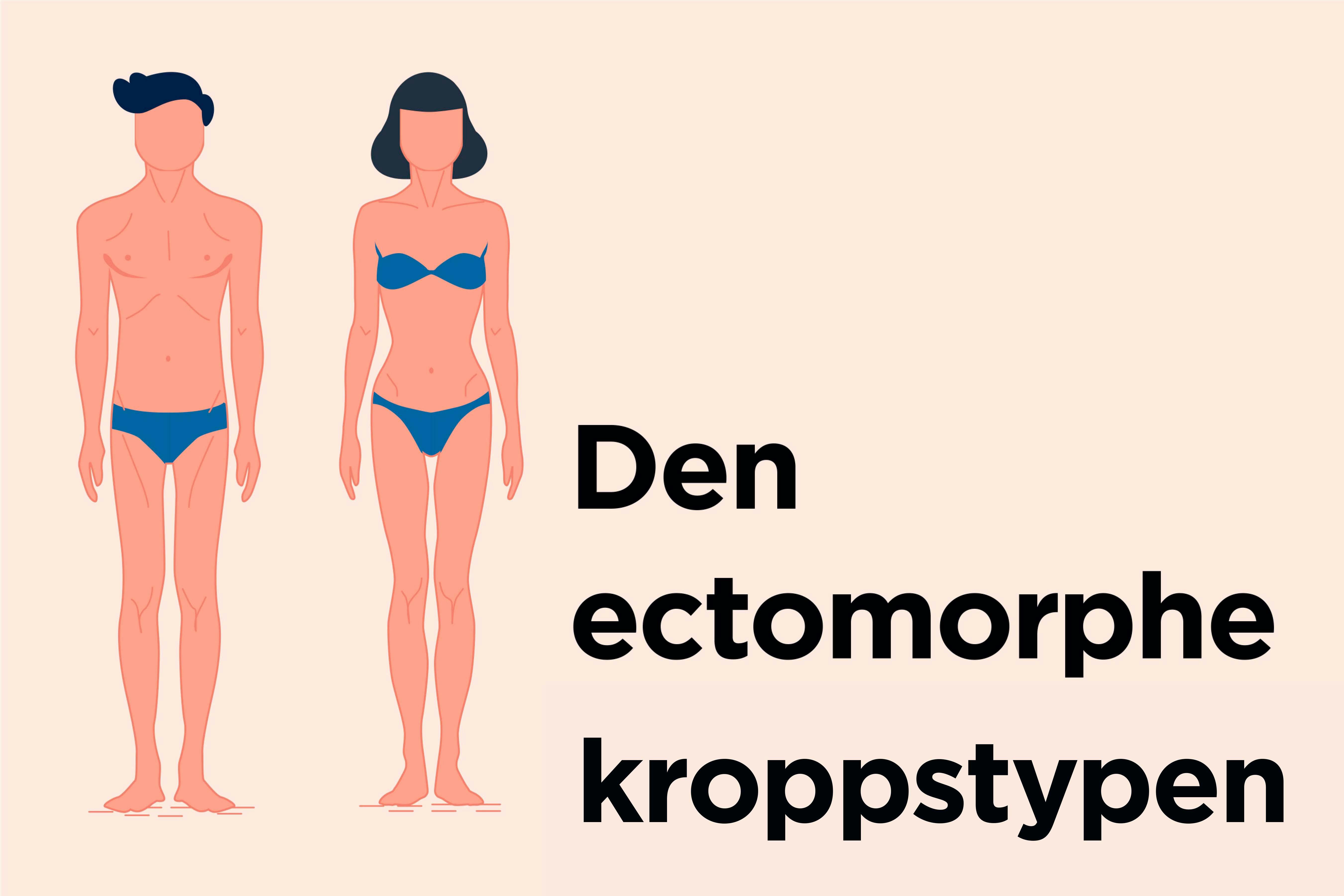 Den ectomorphe kroppstypen er naturlig slank og har ofte lengre bein. illustrasjon av den ectomorphe kroppstypen
