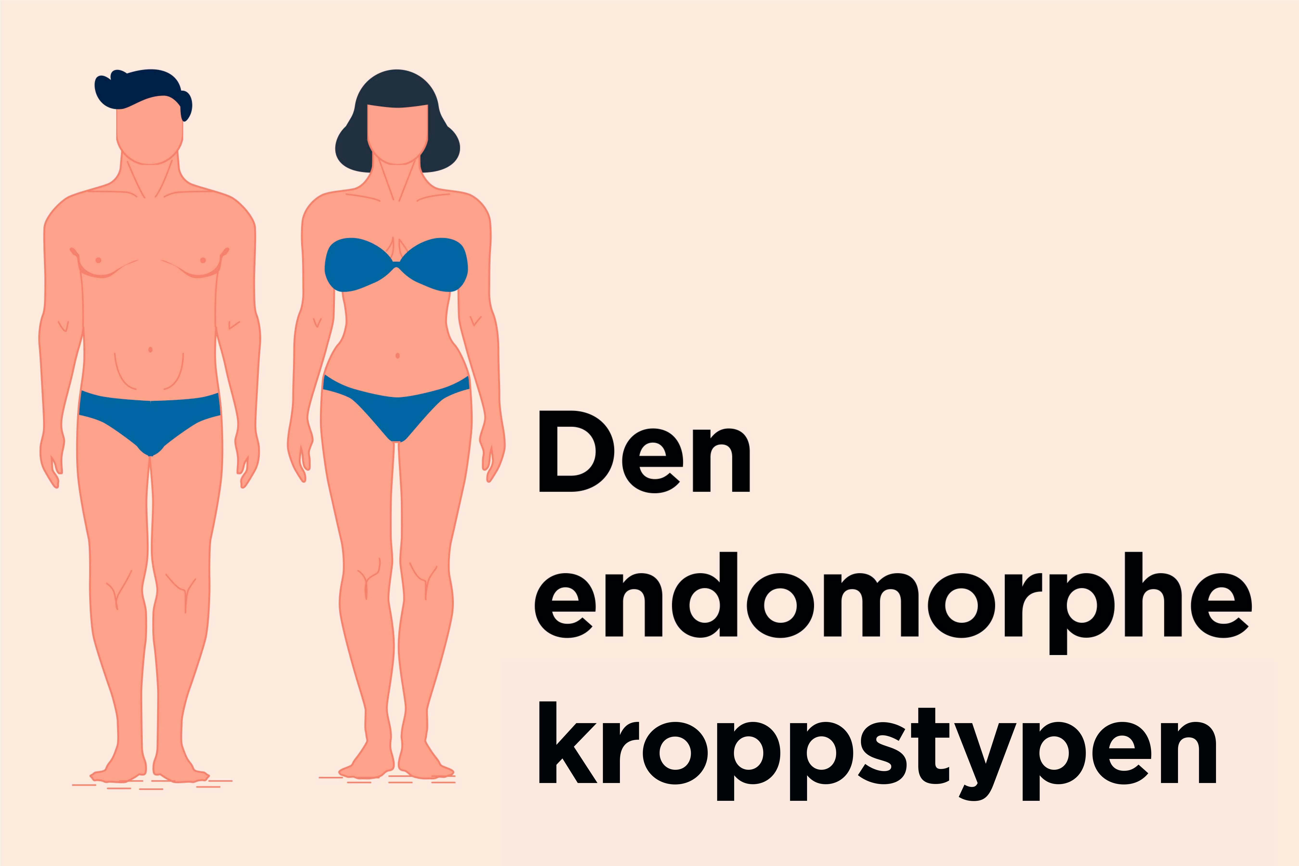 Den endomorphe kroppstypen er naturlig bred og har ofte problemer med å holde vekten nede. illustrasjon av den endomorphe kroppstypen