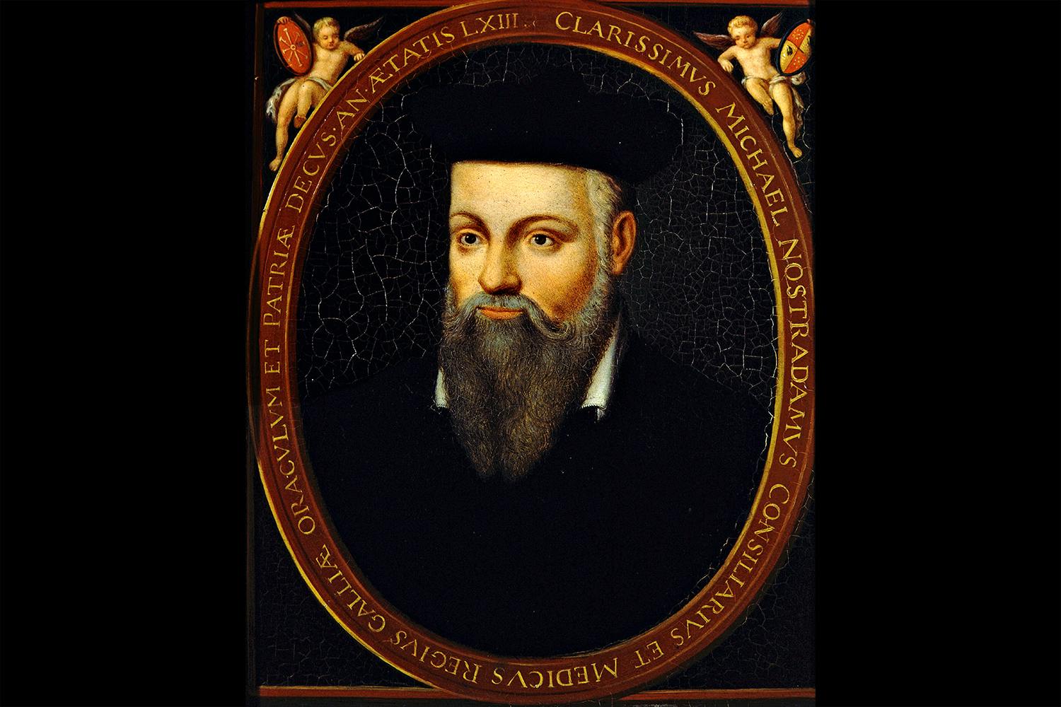 Porträtt på astrologen och siaren Nostradamus.