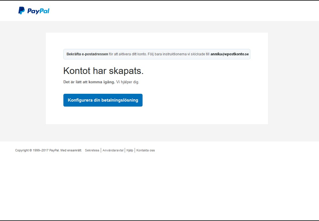 Upprätta ett företagskonto på PayPal.