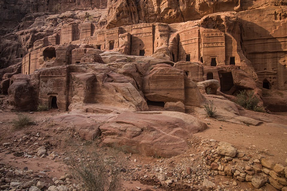 Klippstaden Petra i Jordanien