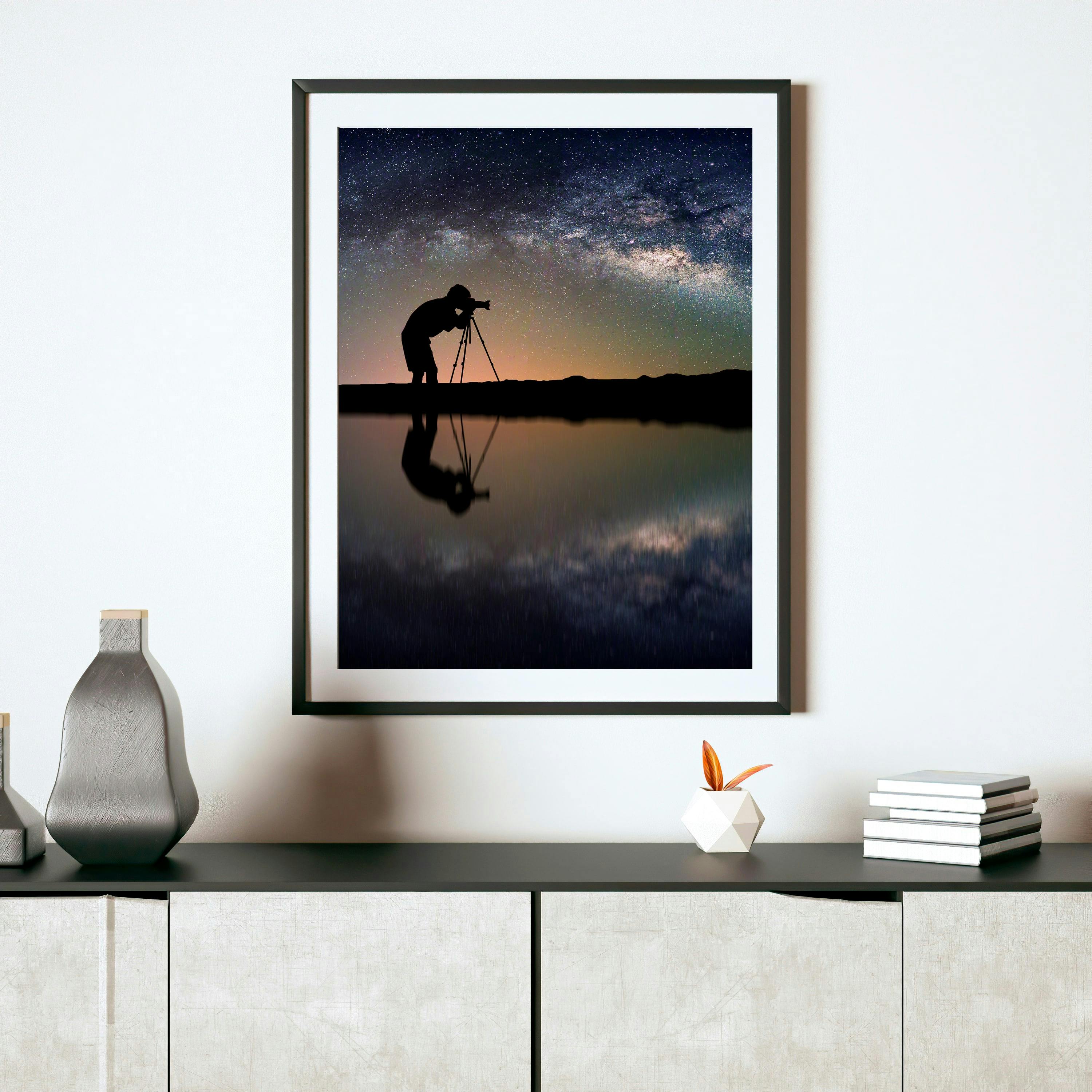 Utskrift med astrofoto.