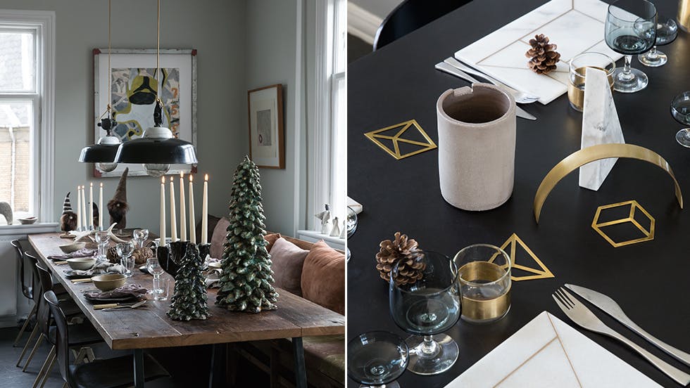 Festpyntede bord til julefesten