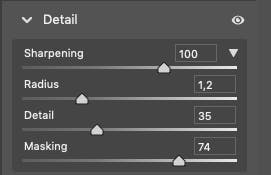 Sharpening i Camera Raw