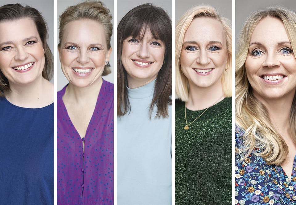 Kvinderne bag Magasinet Liv: Lea, Louise, Karen, Maria og Camilla. Magasinet Livs redaktion